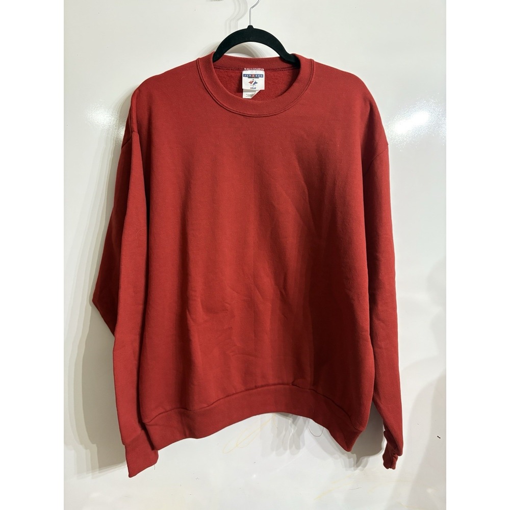 Vintage Jerzees Nublend Blank‎ Crewneck Sweatshirt Size Large Maroon Made NWOT
